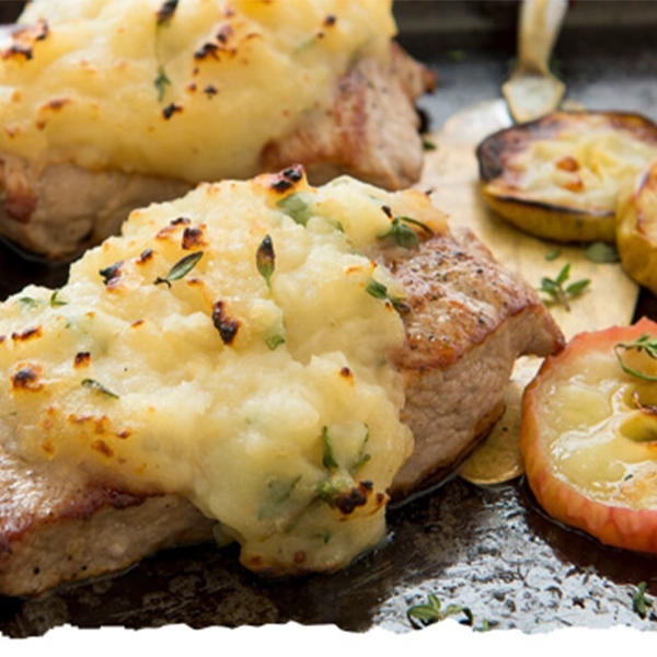 Pork fillet with Ballymaloe Apple Sauce stuffing